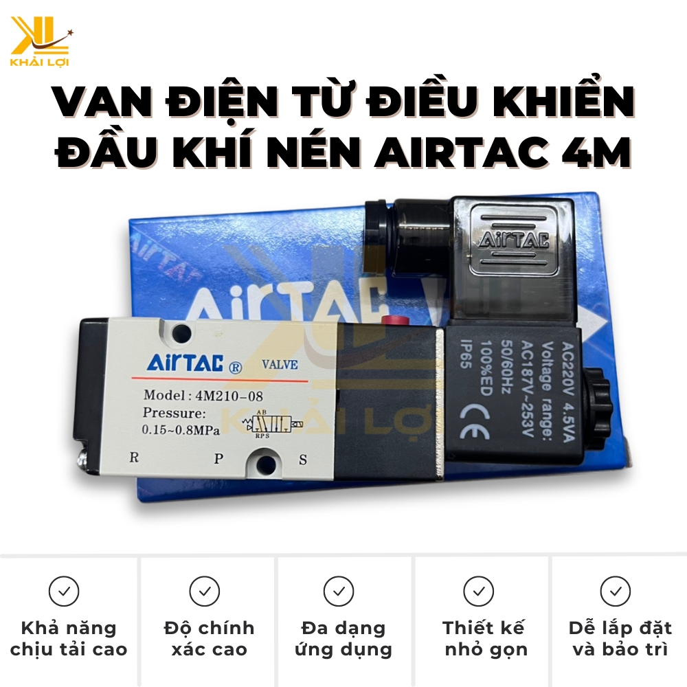 Van Điện Từ Điều Khiển Đầu Khí Nén Airtac 4M