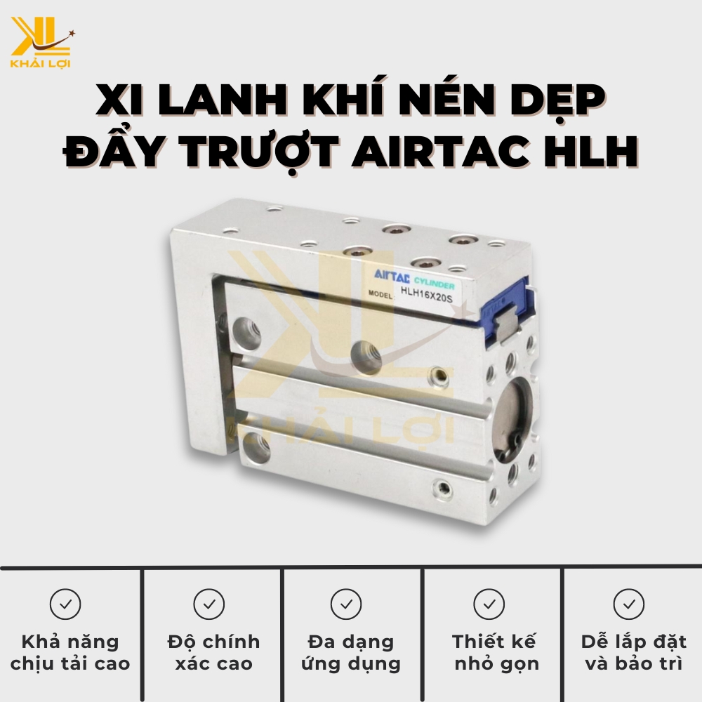 Xi lanh khí nén dẹp đẩy trượt AIRTAC HLH