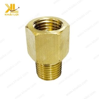 Sơ mi thau màu vàng đồng, thiết kế nối thẳng chuyên dụng trong hệ thống đường ống.