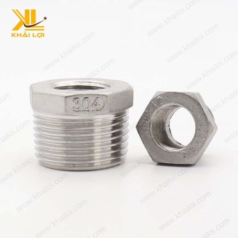 Hình ảnh cận cảnh sản phẩm cà rá inox 304 của thương hiệu Vật tư công nghiệp Khải Lợi, thể hiện độ sáng bóng và chất lượng cao.