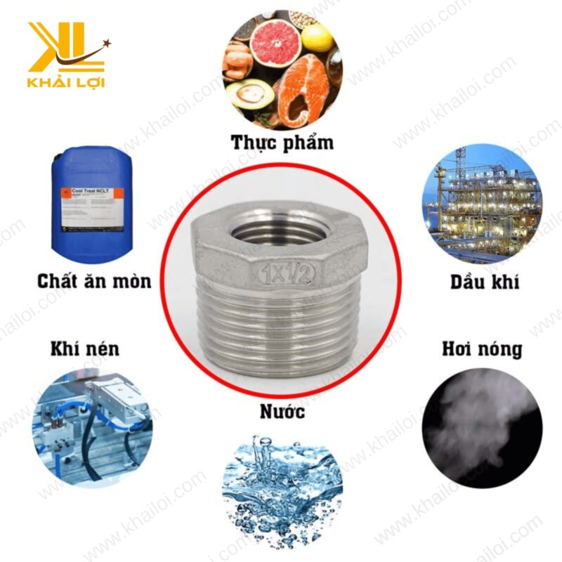 Hình ảnh sản phẩm cà rá inox 304 trong môi trường lắp đặt hệ thống ống dẫn chuyên nghiệp.
