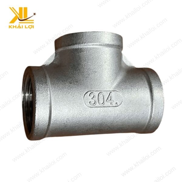 Tê inox 304 ren trong từ thương hiệu Vật tư công nghiệp Khải Lợi với thiết kế bền bỉ, chống ăn mòn.