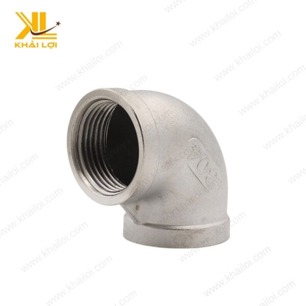 Hình ảnh cận cảnh Co inox 304 ren trong, chất liệu cao cấp chống ăn mòn hiệu quả.