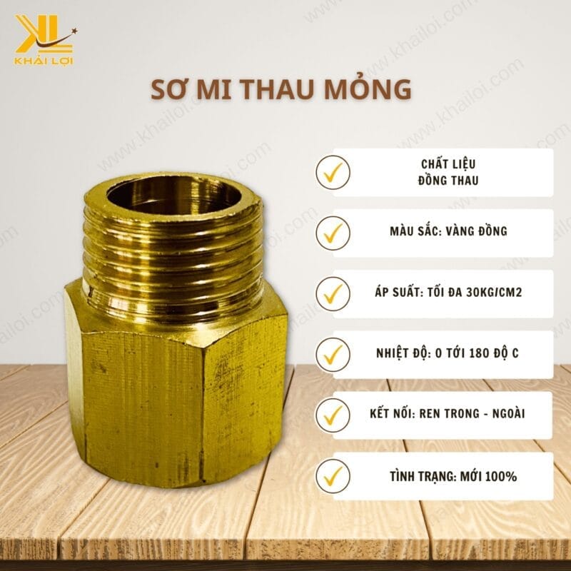Thông số kỹ thuật "Sơ mi thau mỏng" của vật tư công nghiệp Khải Lợi.