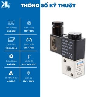Thông số kỹ thuật Coil Van Điện Từ Airtac 4V của Vật tư công nghiệp Khải Lợi.