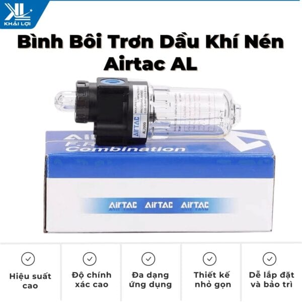 Thông số kỹ thuật "Bình bôi trơn dầu khí nén AIRTAC AL" của Vật tư công nghiệp Khải Lợi.