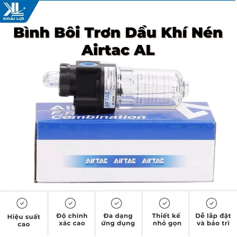 Thông số kỹ thuật "Bình bôi trơn dầu khí nén AIRTAC AL" của Vật tư công nghiệp Khải Lợi.