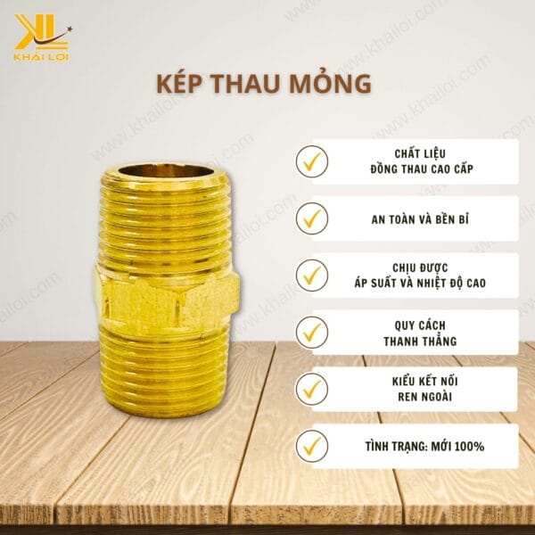 Thông số kỹ thuật "Kép Thau Mỏng" của Vật tư công nghiệp Khải Lợi