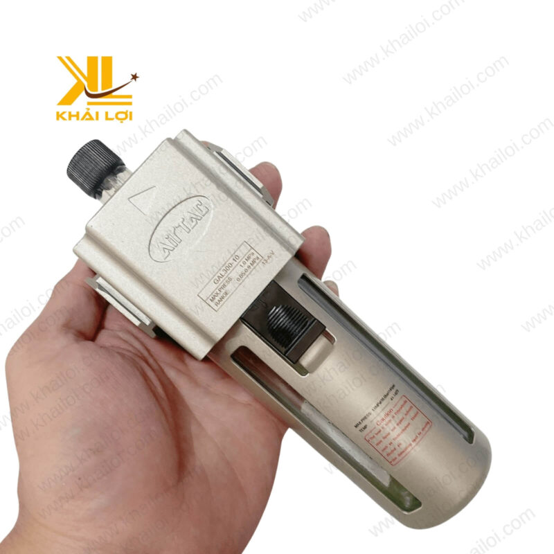 Chi tiết thân bình bôi trơn dầu khí nén AIRTAC GAL với chất liệu cao cấp chịu áp suất cao.