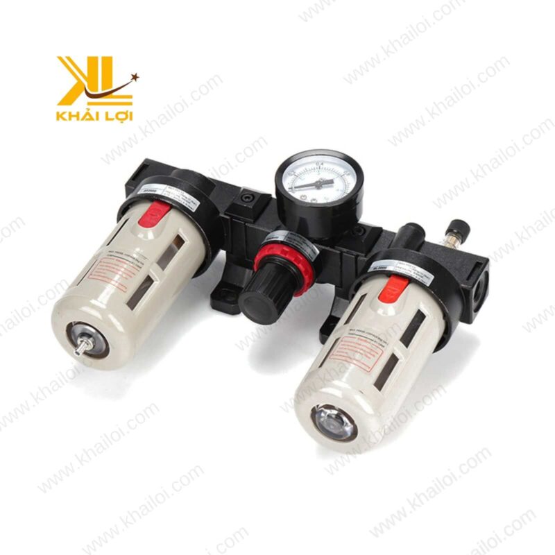Hình ảnh bộ lọc khí nén AIRTAC BC với bình chứa dầu bôi trơn trong suốt, dễ quan sát.
