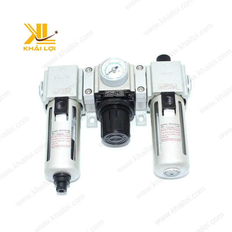 Bộ lọc khí nén AIRTAC GAC giúp loại bỏ tạp chất, điều chỉnh áp suất và bôi trơn khí nén.