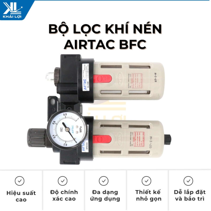 Thông số kỹ thuật bộ lọc khí nén AIRTAC BFC của Vật tư công nghiệp Khải Lợi