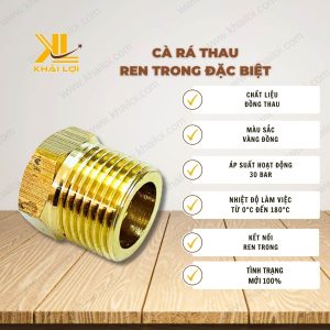 Thông tin kỹ thuật Cà rá thau ren trong đặc biệt của vật tư công nghiệp Khải Lợi.