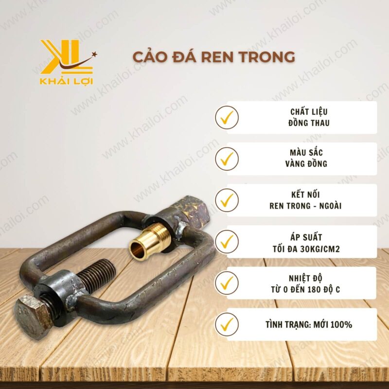 Thông số kỹ thuật cảo đá ren trong của Vật tư công nghiệp Khải Lợi.