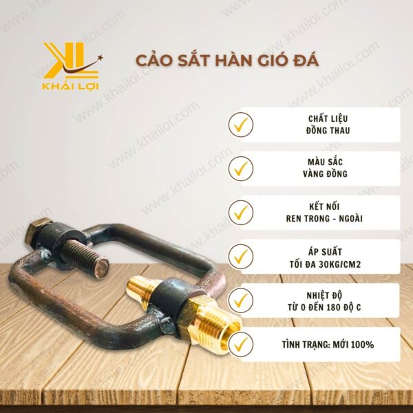 Thông số kỹ thuật cảo sắt hàn gió đá của Vật tư công nghiệp Khải Lợi.