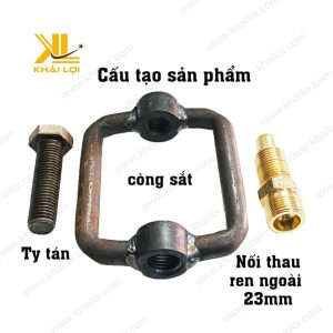 Cấu tạo của bộ Cảo Thau Ren Ngoài, gồm còng sắt, ty tán và nối thau.