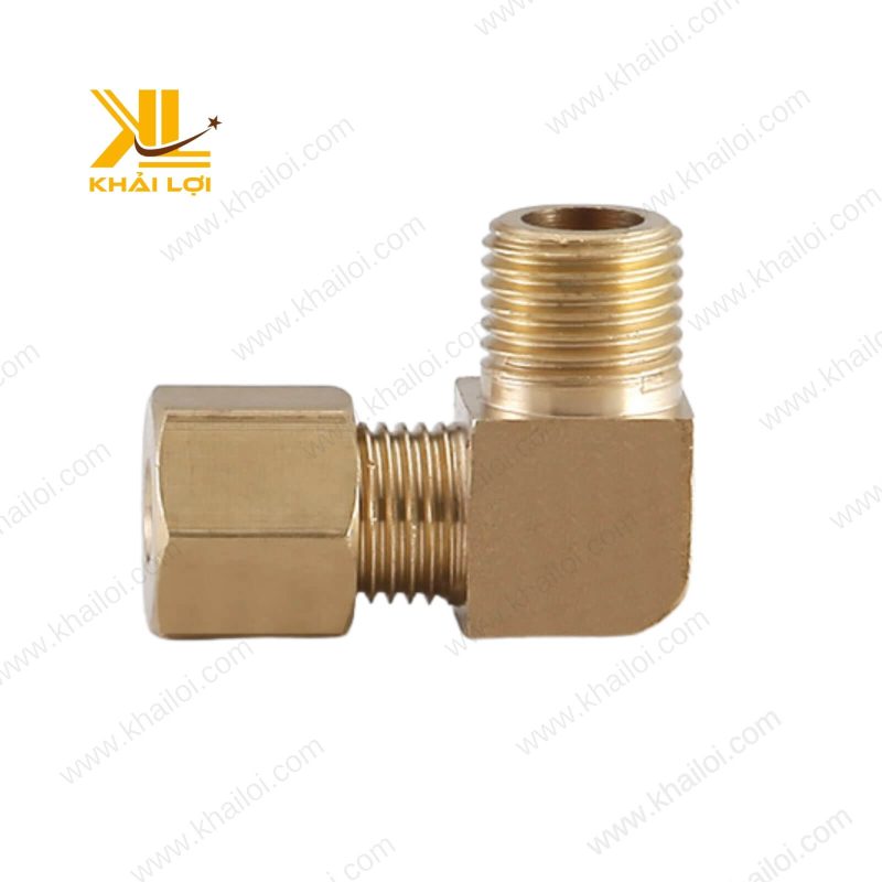 Cận cảnh đầu ren ngoài sắc nét của co siết cam thau.
