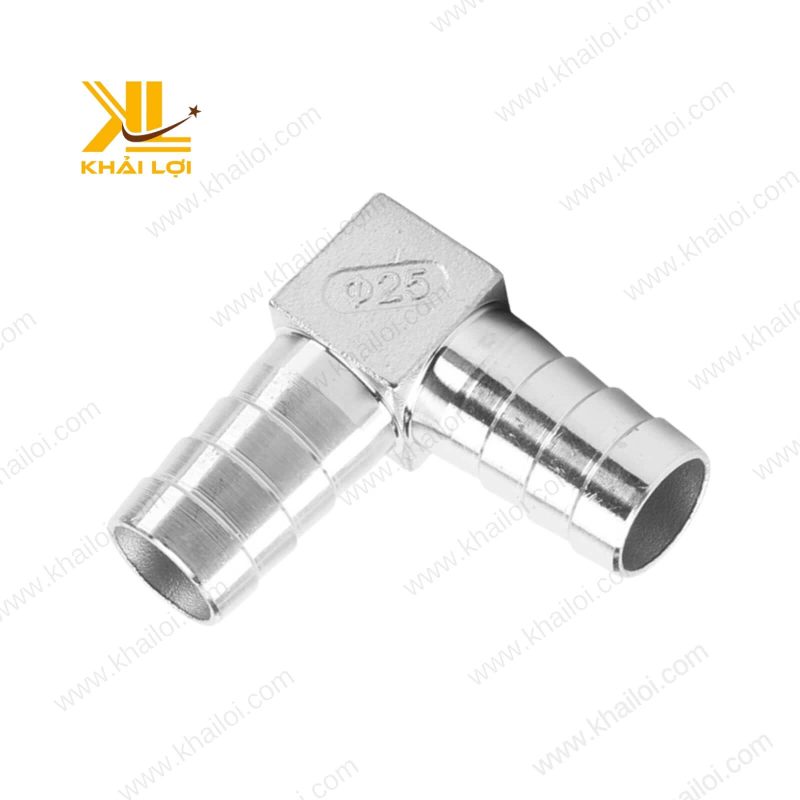 Thiết kế góc 90 độ linh hoạt của co đuôi chuột inox 304.