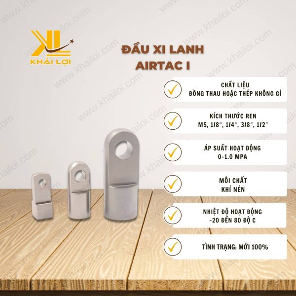Thông số kỹ thuật Đầu Xi Lanh Airtac I của Vật Tư Công Nghiệp Khải Lợi.