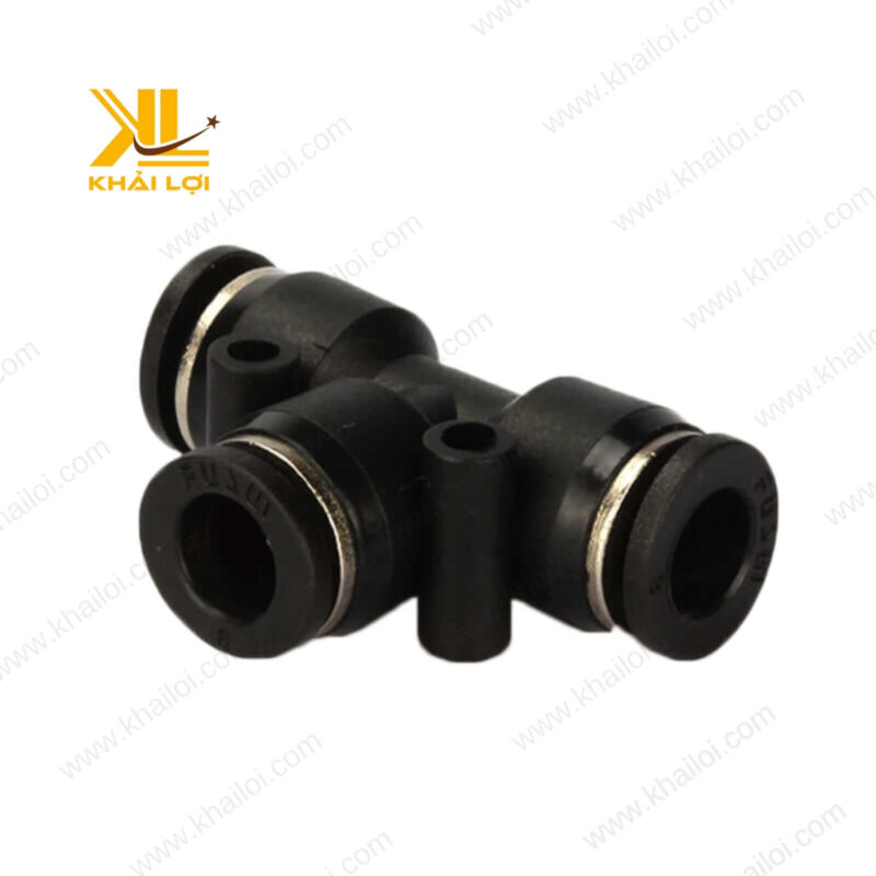 Cận cảnh bề mặt mịn và chất liệu cao cấp của sản phẩm Đầu Nối Ba Ngã AIRTAC PE.