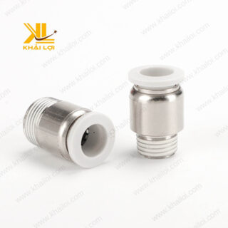 Hình ảnh chi tiết đầu nối hơi AIRTAC POC chất liệu bền bỉ.