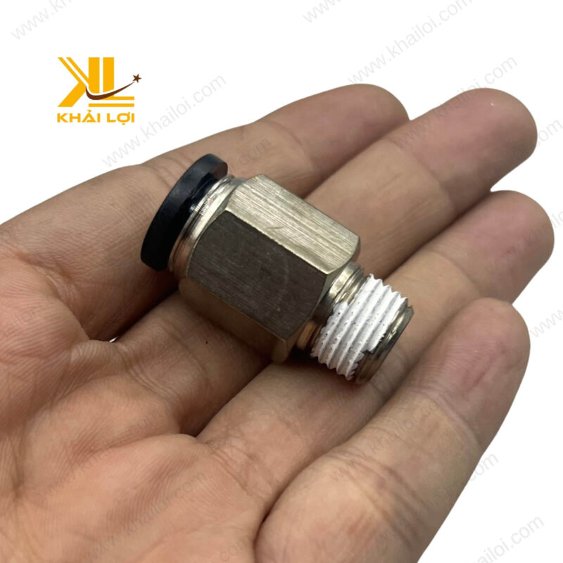 Hình ảnh thực tế đầu nối khí nén AIRTAC PC với thiết kế chắc chắn, bền bỉ