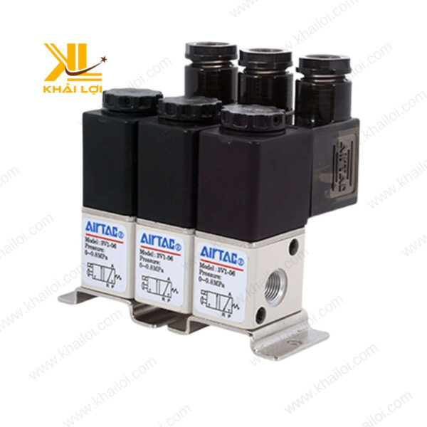 Đế van khí nén được kết nối hoàn chỉnh với van điện từ AIRTAC.