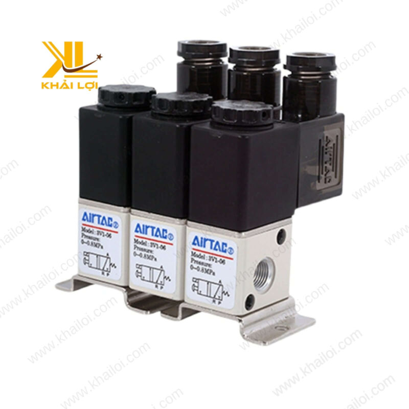 Đế van khí nén được kết nối hoàn chỉnh với van điện từ AIRTAC.