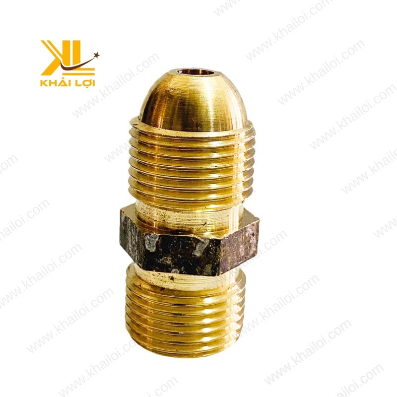Cận cảnh so sánh hai đầu ren ngoài kích thước 23mm và 22mm trên cùng một khớp nối.