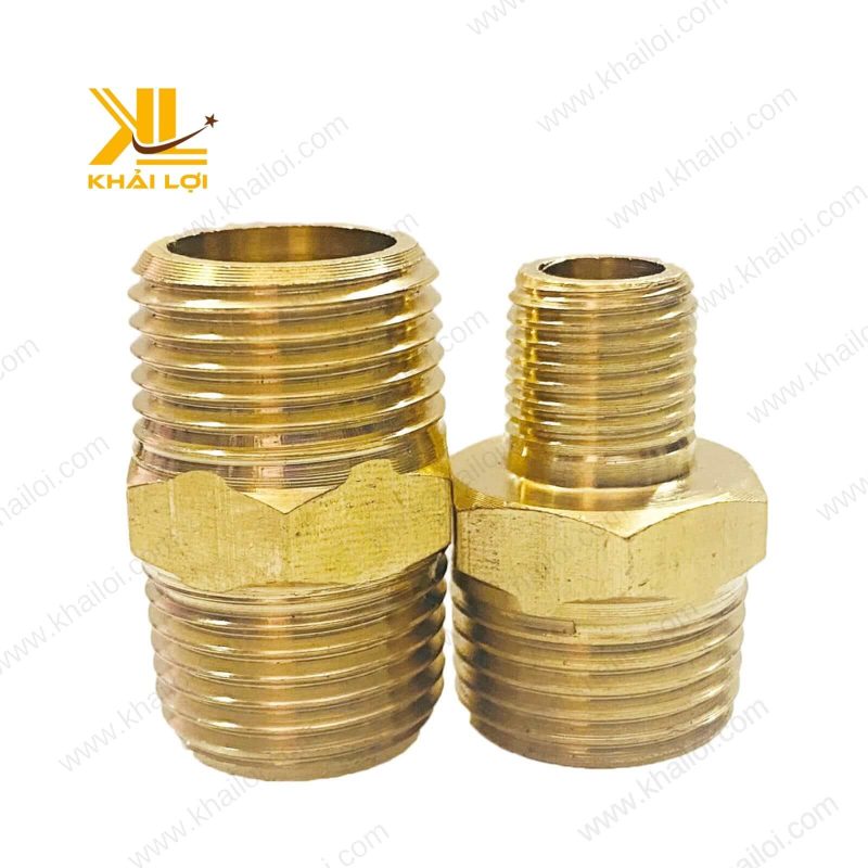 Hình ảnh kép thau 2 đầu ren ngoài trong công nghiệp.