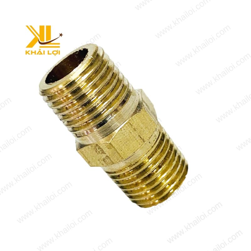 Kép thau 2 đầu ren ngoài trong hệ thống khí nén.