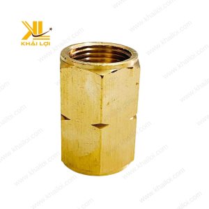 Măng song gas bằng đồng thau với thân lục giác và ren trong chính xác.