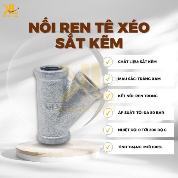Nối Ren Tê Xéo Sắt Kẽm - Ảnh 2