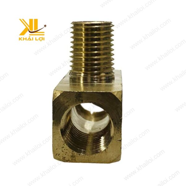 Cận cảnh sản phẩm ngã ba đồng ren thau Khải Lợi trong hệ thống cấp nước.
