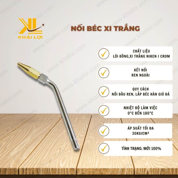 Thông tin kỹ thuật Nối Béc Xi Trắng của vật tư công nghiệp Khải Lợi.