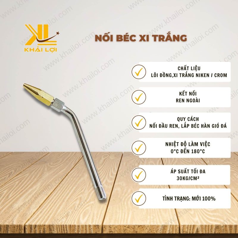 Thông tin kỹ thuật Nối Béc Xi Trắng của vật tư công nghiệp Khải Lợi.