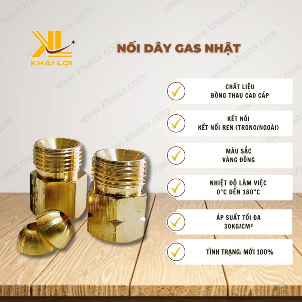 Thông tin kỹ thuật Nối Dây Gas Nhật của vật tư công nghiệp Khải Lợi.