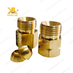 Bộ sản phẩm Nối Dây Gas Nhật bằng đồng thau sáng bóng do Khải Lợi phân phối.