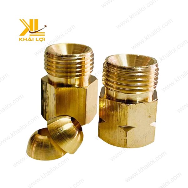 Bộ sản phẩm Nối Dây Gas Nhật bằng đồng thau sáng bóng do Khải Lợi phân phối.