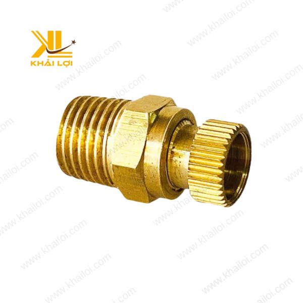 Một van xả nước bằng inox 304, cho thấy bề mặt sáng bóng và chống gỉ sét.