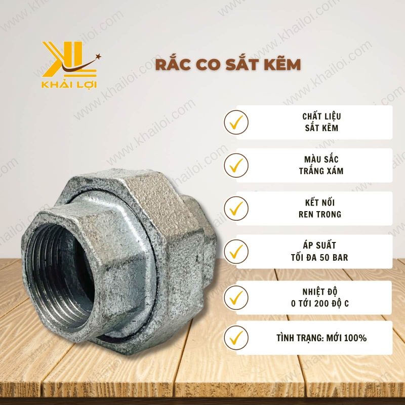 Thông số kỹ thuật: Rắc Co Sắt Kẽm của Vật Tư Công Nghiệp Khải Lợi.