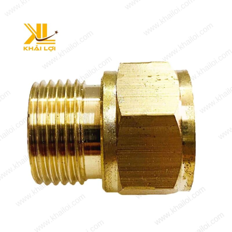 Mặt cắt ngang của rắc co Tiệp Khắc ren trong 22 x ren ngoài 23, cho thấy chi tiết ren chính xác.