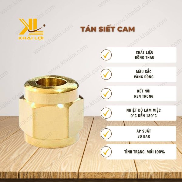 Thông số kỹ thuật Tán siết cam của vật tư công nghiệp Khải Lợi.