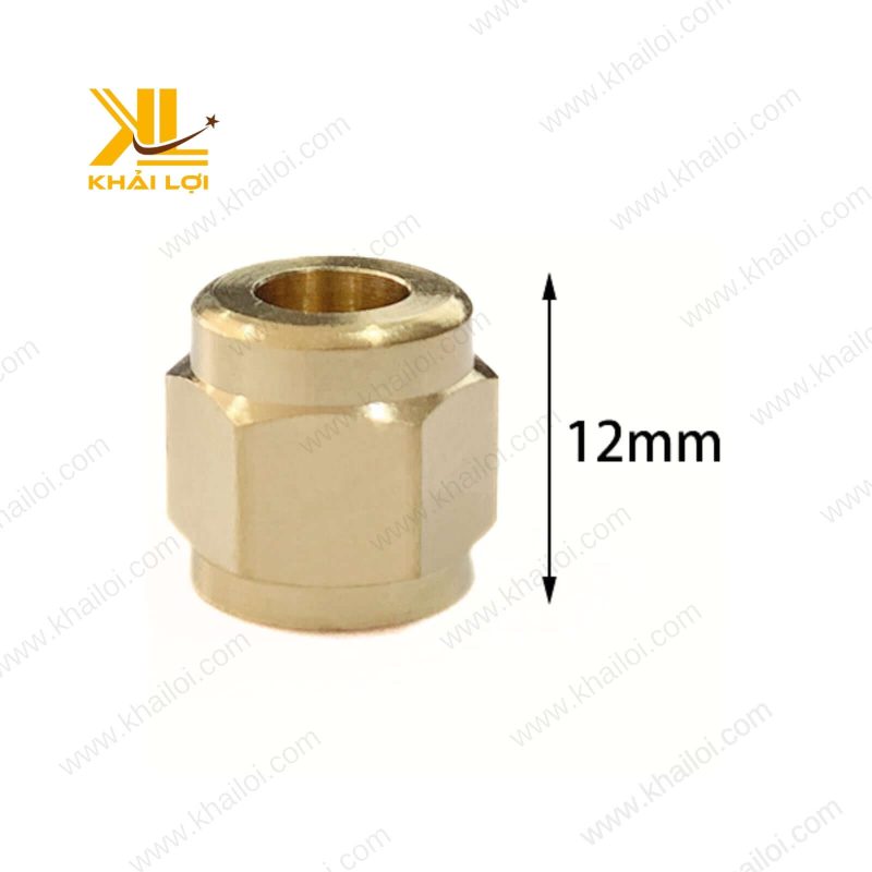 Tán siết cam bằng đồng thau với chiều cao 12mm.