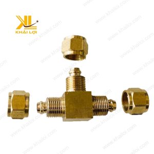 Tê Ba Đầu Siết Cam Thau với cơ chế siết cam rõ nét.