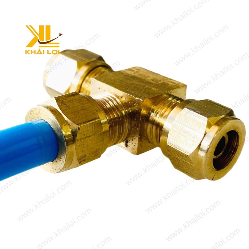 Tê Ba Đầu Siết Cam Thau chịu áp suất 30kg/cm²