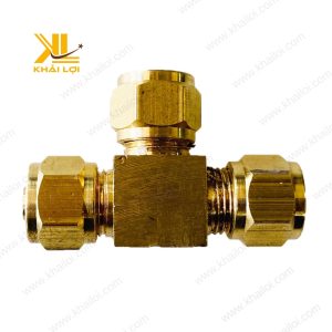Tê Ba Đầu Siết Cam Thau làm từ đồng thau sáng bóng.