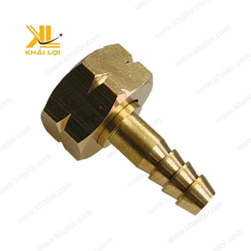 Cận cảnh ty tán gas ren trong với ren gia công chính xác, giúp ngăn ngừa rò rỉ khí gas hiệu quả.