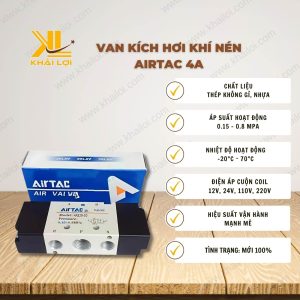 Thông số kỹ thuật van Airtac 4A của Vật tư Công Nghiệp Khải Lợi.