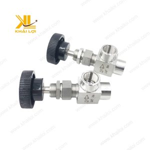 Thiết kế góc 90 độ đặc trưng của van kim inox 304.